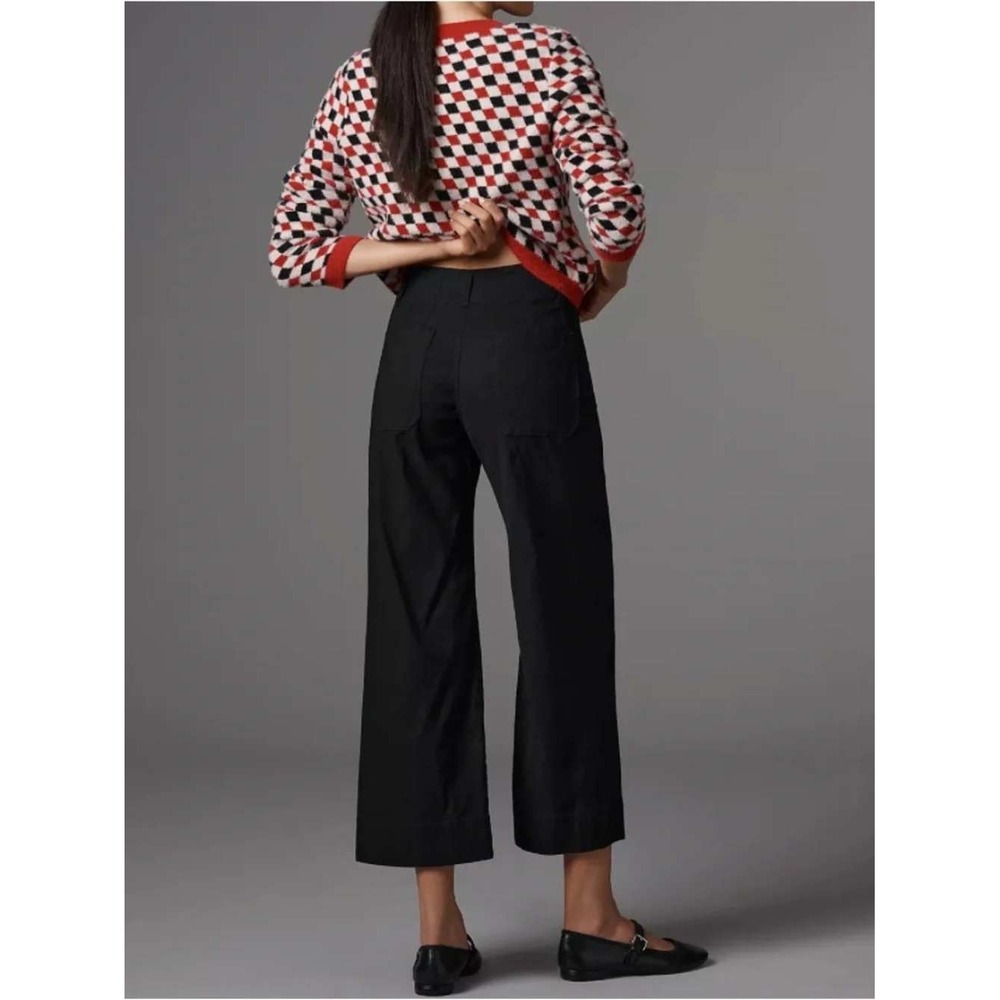 Anthropologie Maeve Colette High Rise Wide Leg Pants Magic Fabric Blnd Linen 29T - Picture 2 of 16
